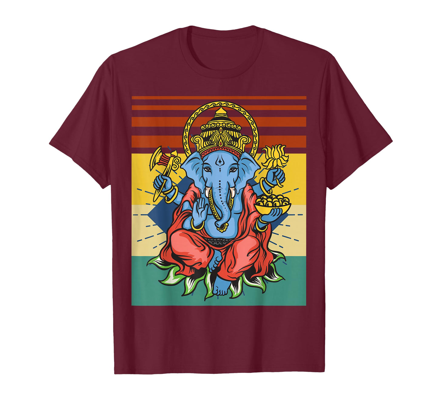 Retro Ganesha God - Yoga - Spiritual - Meditation - Yogi T-Shirt