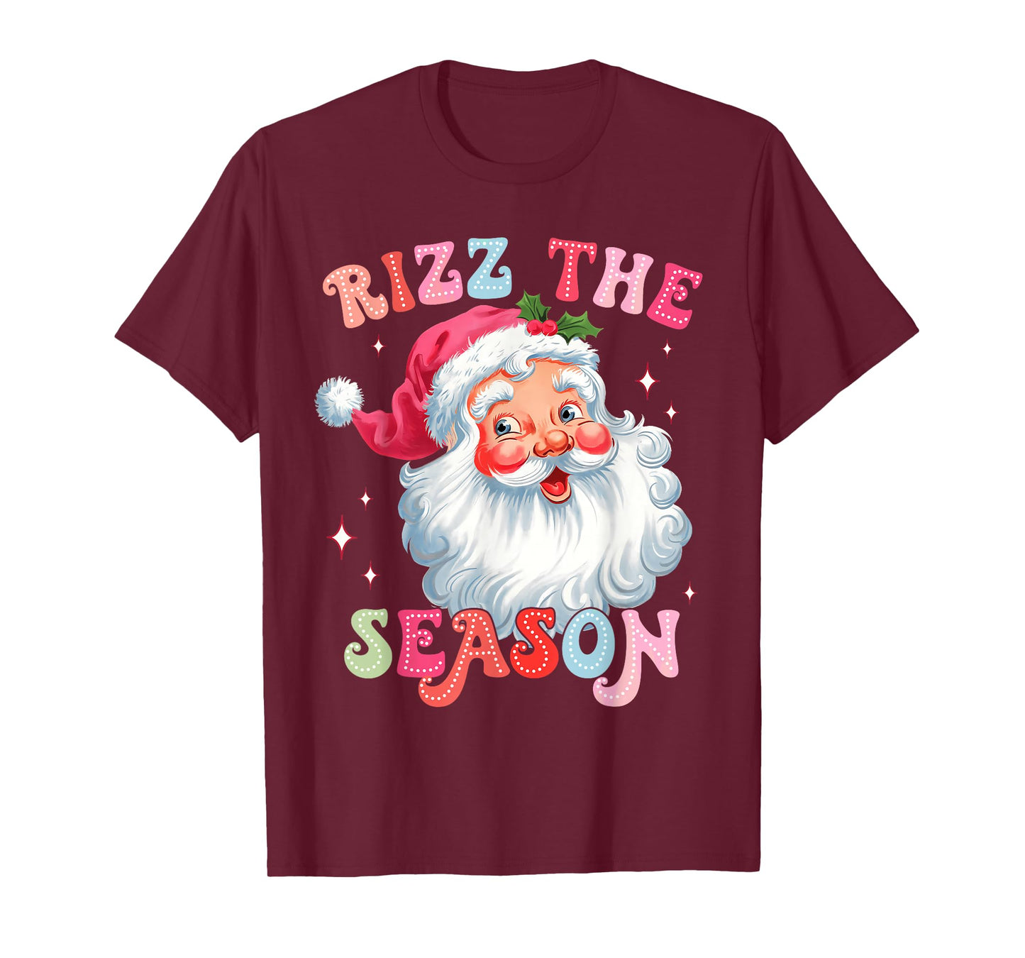 Rizz the Season Funny Christmas Rizzmas Santa Claus Rizzler T-Shirt