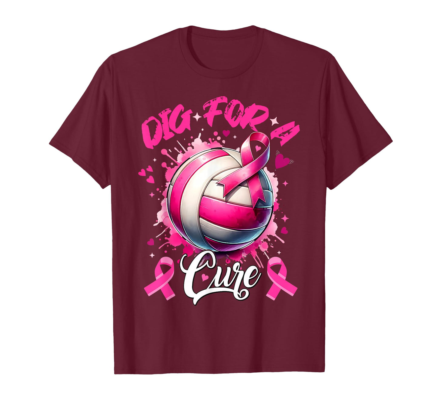 Dig for A Cure Volleyball Pink Out Breast Cancer Awareness T-Shirt
