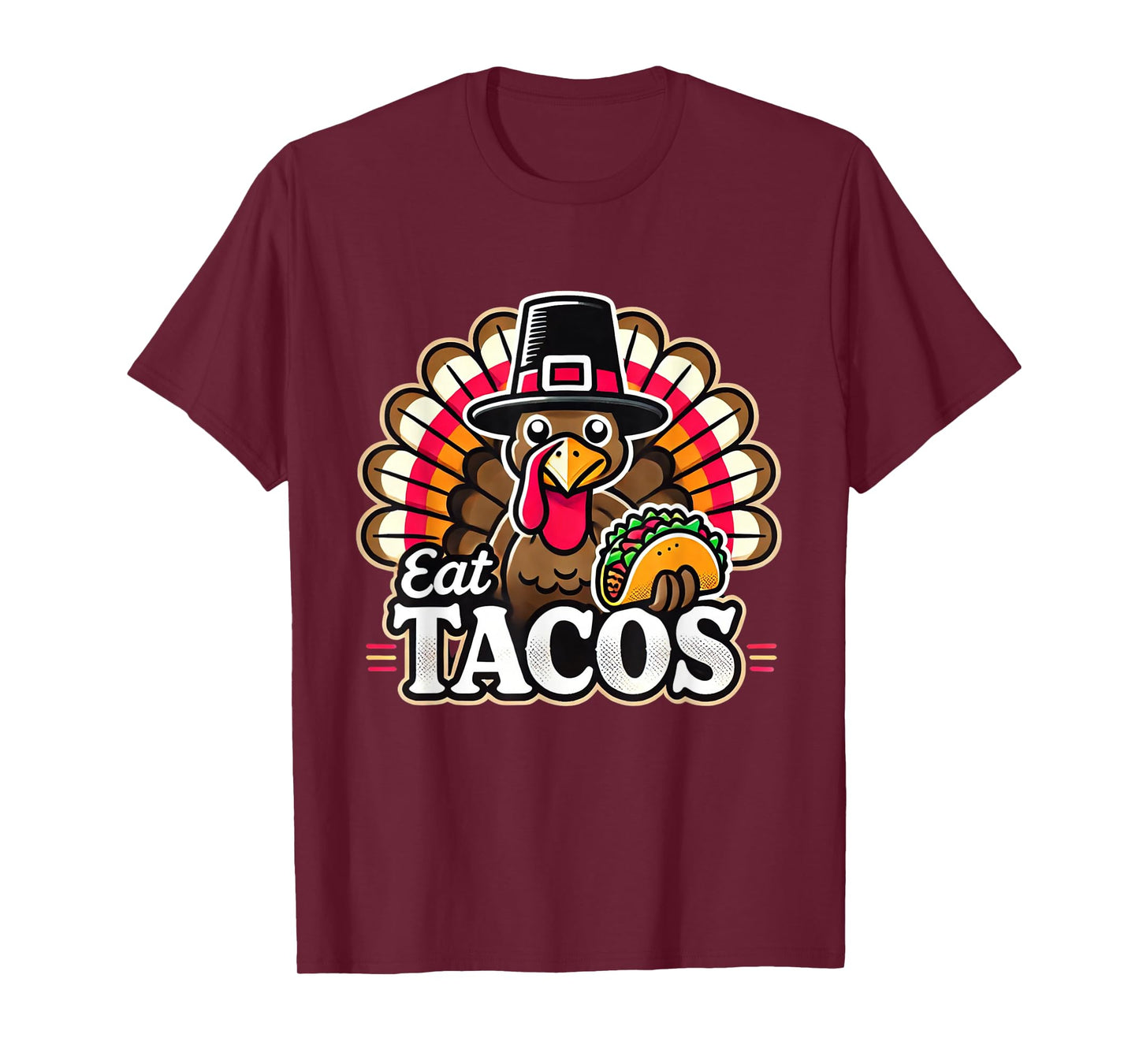 Funny Turkey Eat Tacos Taco Mexican Thanksgiving T-Shirt
