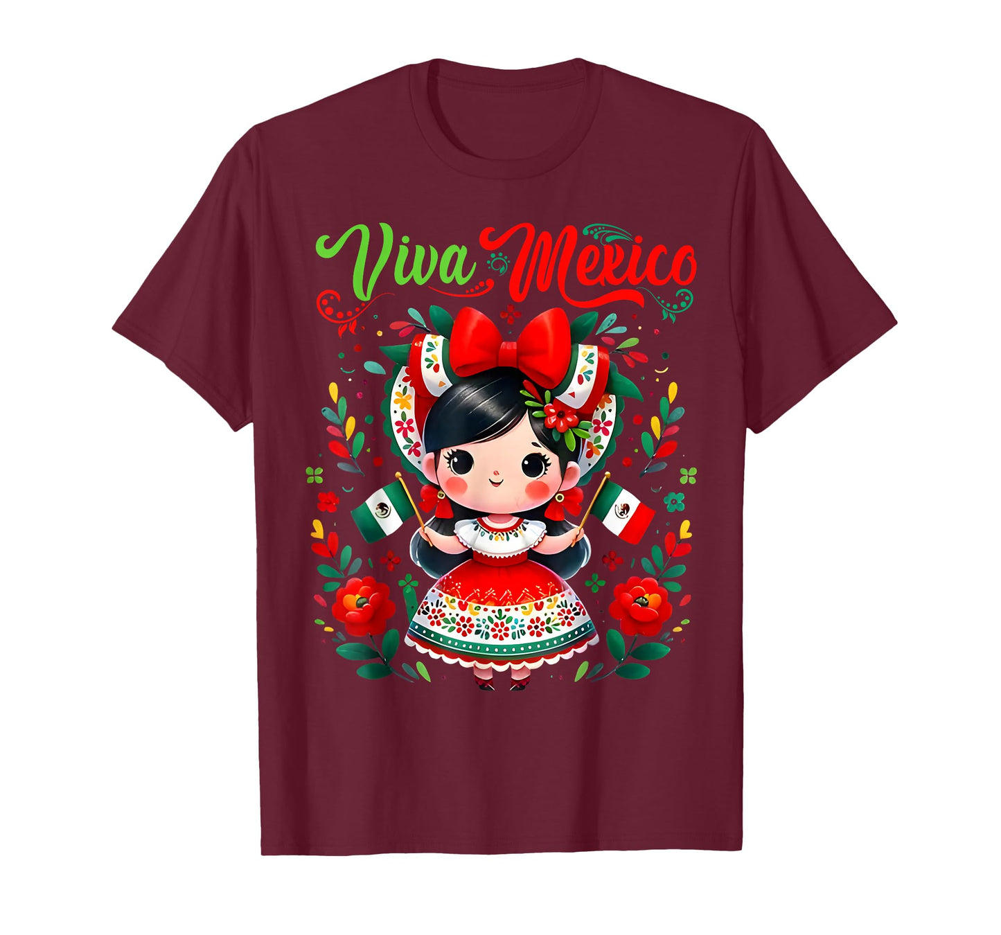 Viva Mexico Mexican Girl Mexico Independence Day T-Shirt