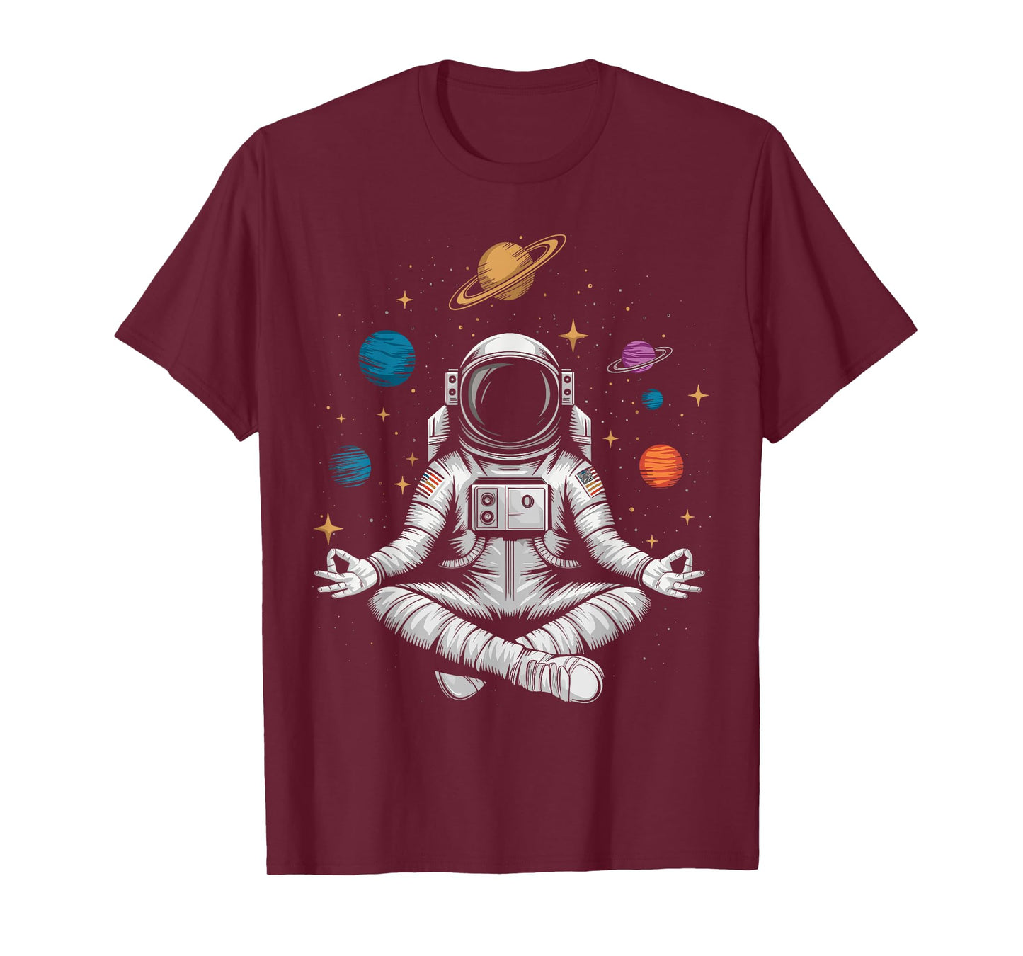 Yoga Astronaut Meditation Space T-Shirt