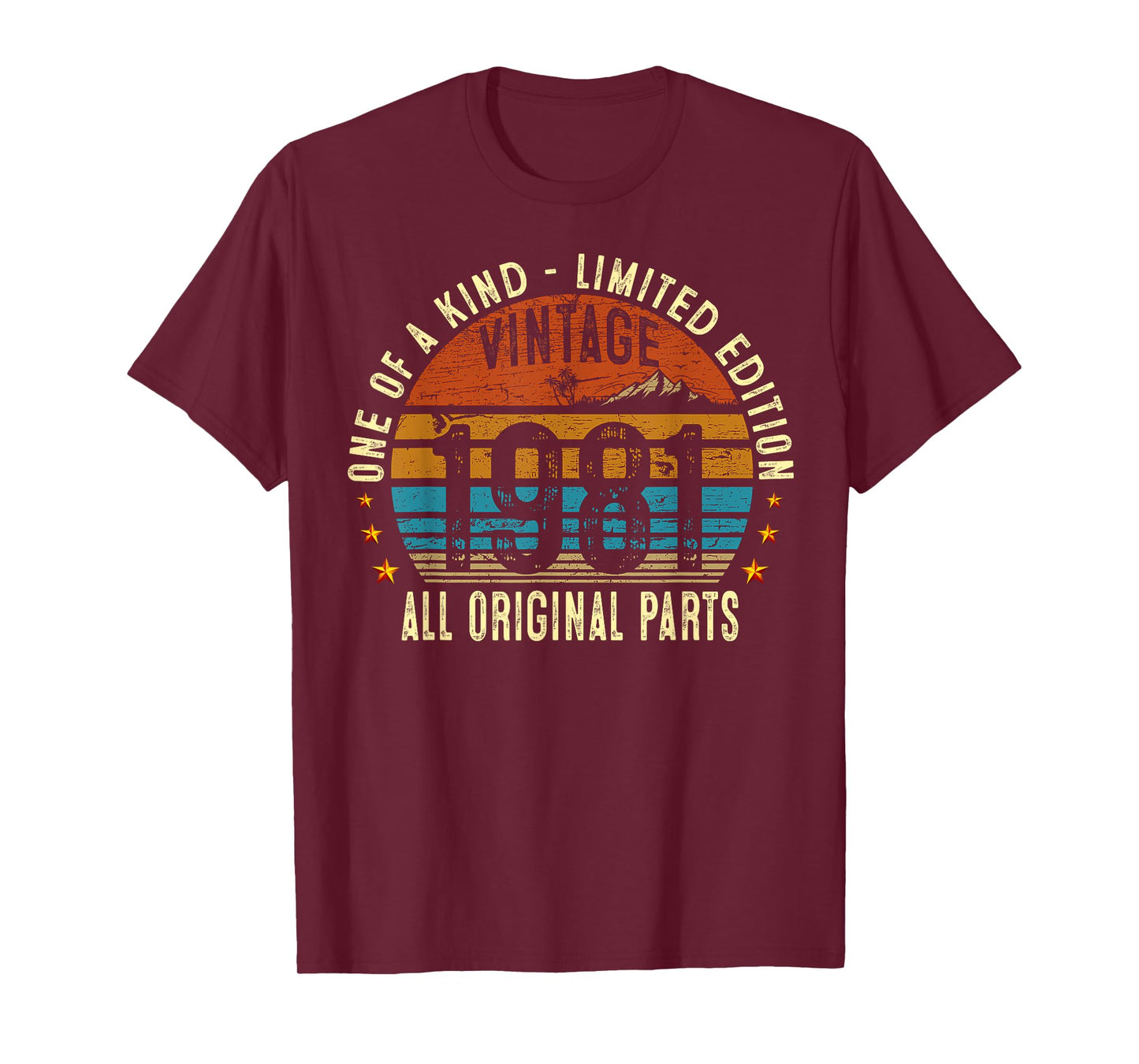 Vintage 1981 44 Years Old Men Women 44th Birthday Gifts T-Shirt