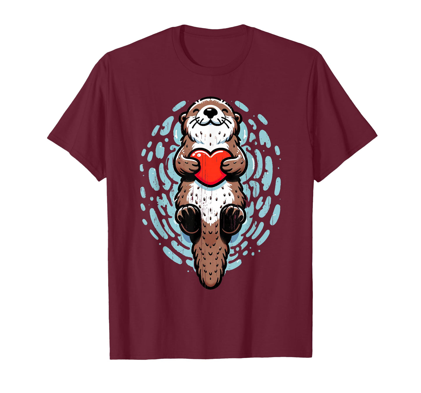 Sea Otter Valentines Heart Lover Funny Boys Men Girls Kids T-Shirt