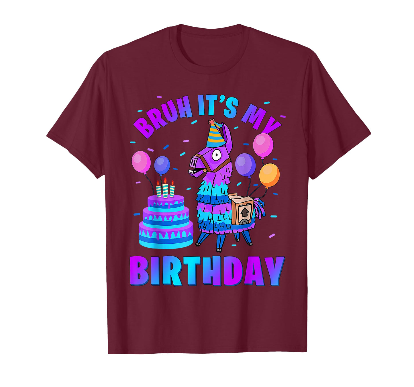 Bruh Its My Birthday Llama Pinata Boy Girl Family Bday Party T-Shirt