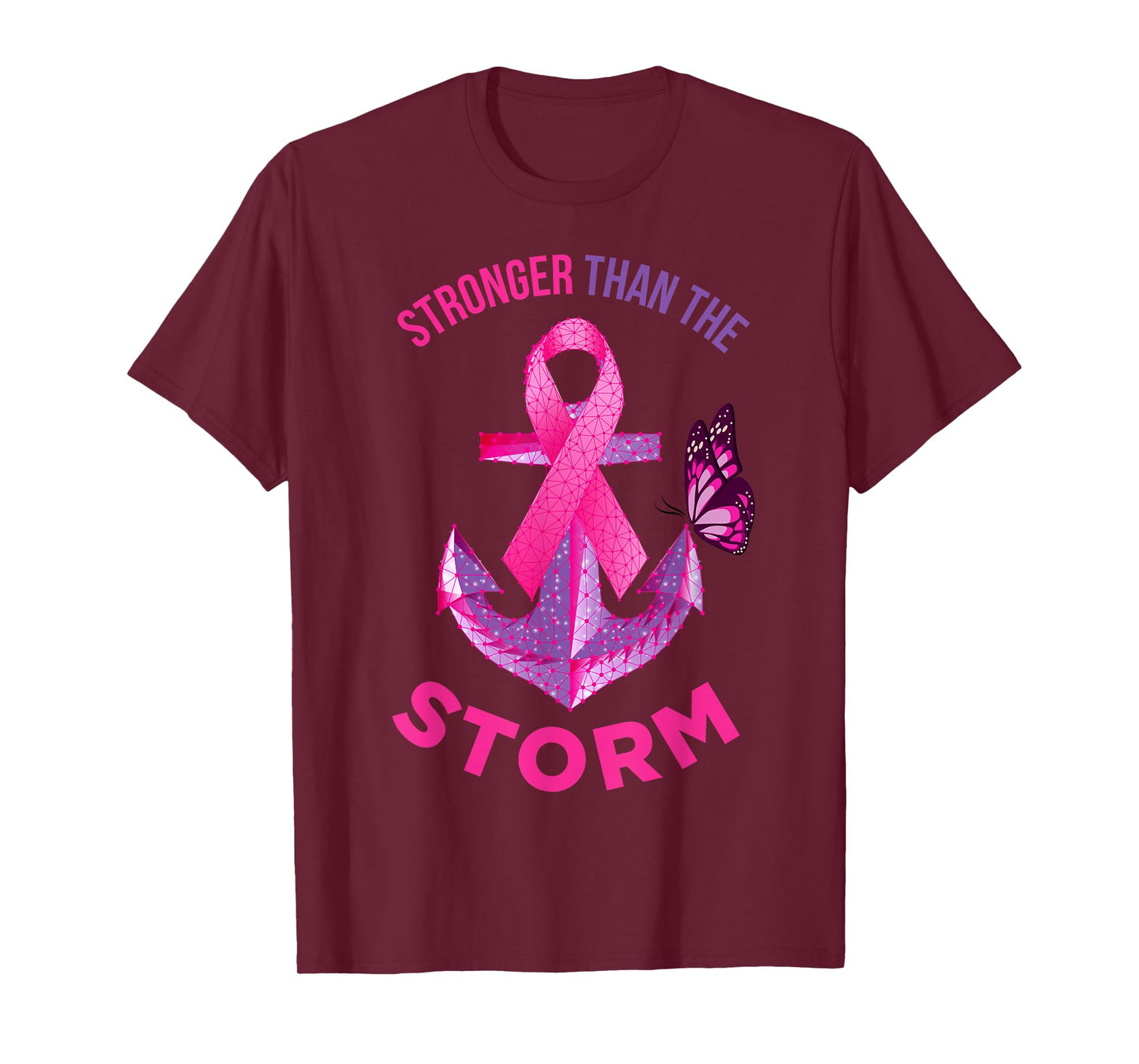 Stronger Than The Storm Fight Breast Cancer Ribbon Wear Pink T-Shirt