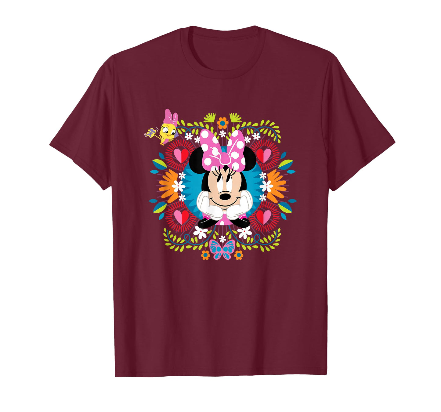 Disney Minnie Mouse Vintage Polka Dot Floral Frame T-Shirt