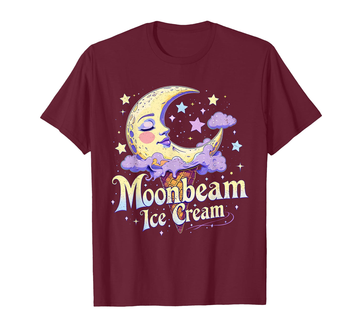 Moonbeam Ice Cream Cute Celestial Dessert Art T-Shirt