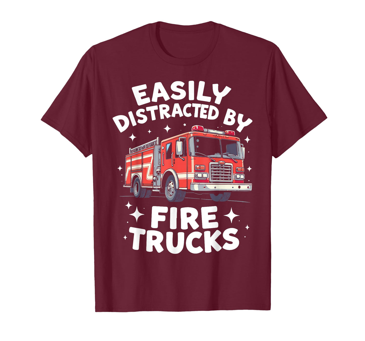 Firefighter Art For Funny Men Women Kids Fire Truck Fireman T-Shirt