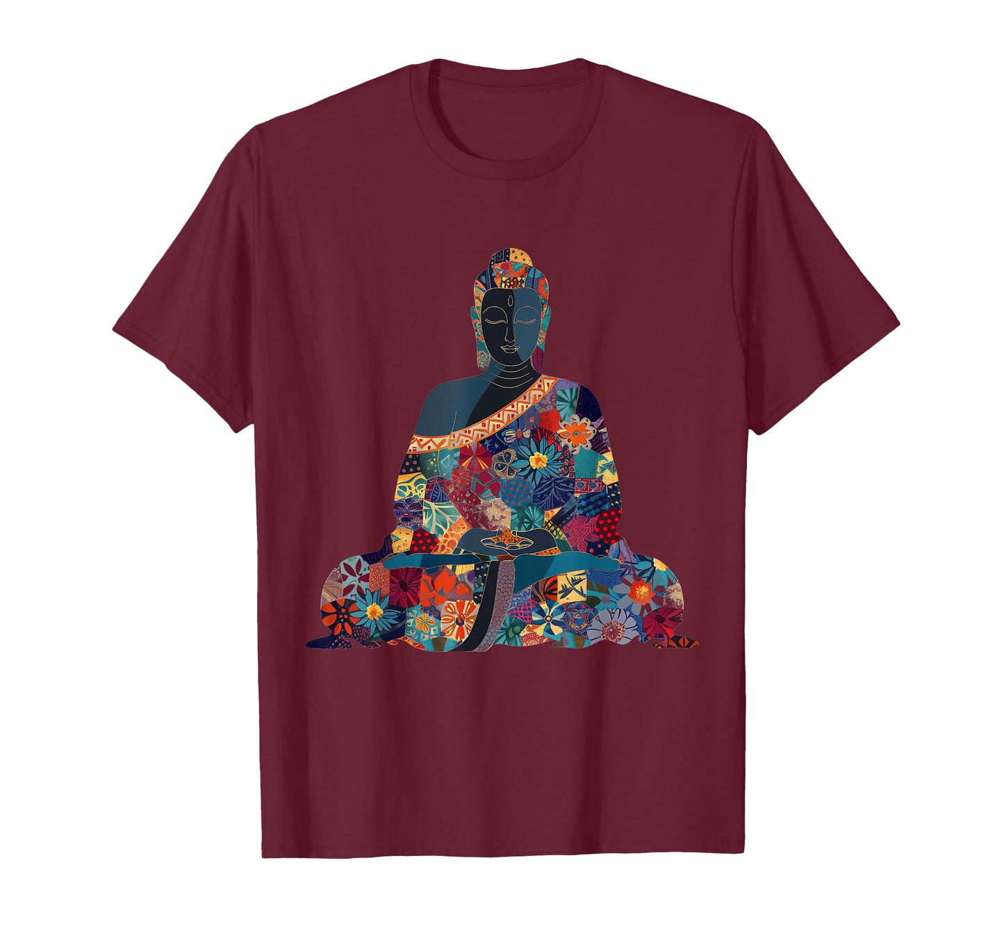 Buddha Vintage Flowers Zen Buddhist Buddhism Yoga Spiritual T-Shirt