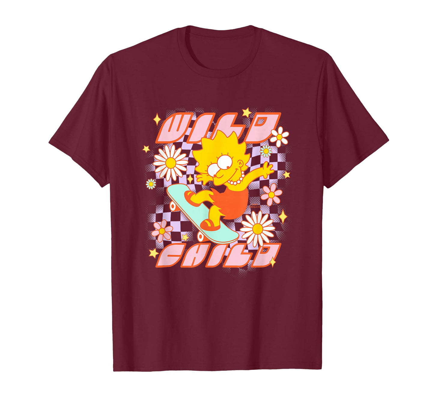 The Simpsons Lisa Riding Skateboard Wild Child T-Shirt