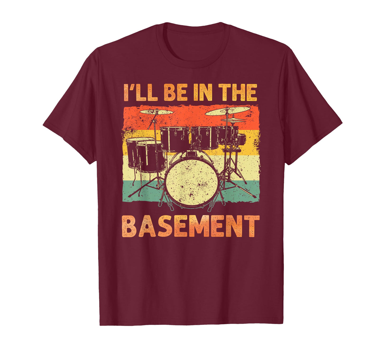 Funny Drumming Art for Men Women Drumline Drum Set Drummer T-Shirt