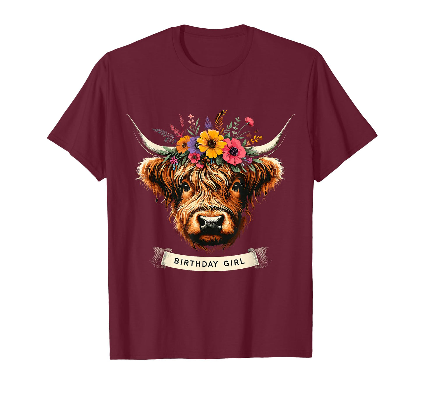 Highland Cow Birthday Girl Party T-Shirt