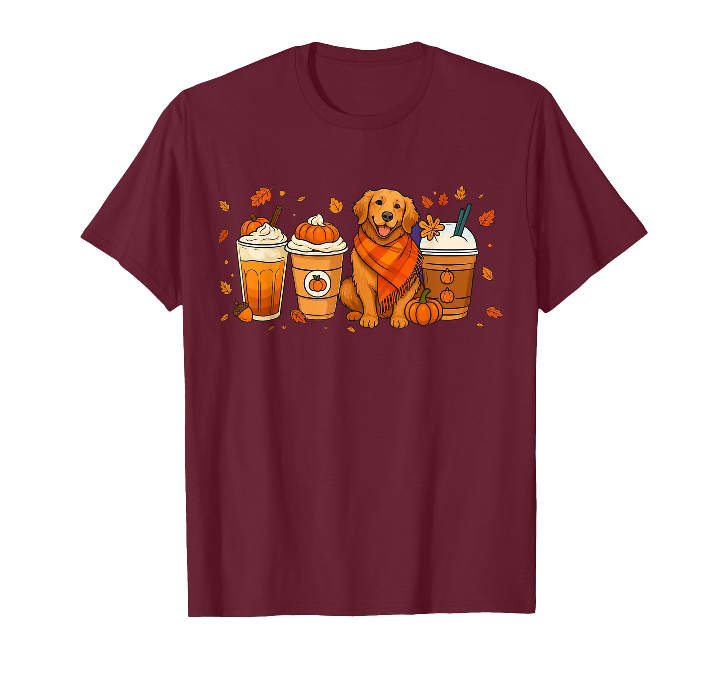 Golden Retriever Pumpkin Spice Fall Dog Fall Autumn T-Shirt