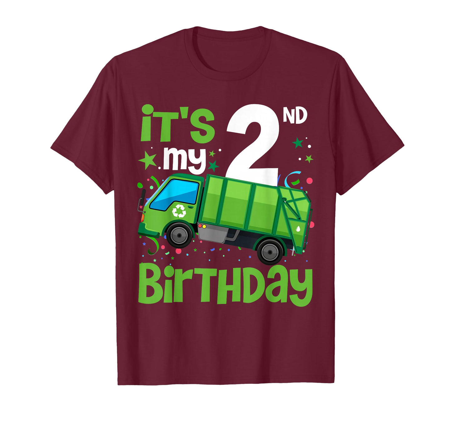 It's My 2nd Birthday Garbage Truck 2 Year Old Birthday Boy T-Shirt