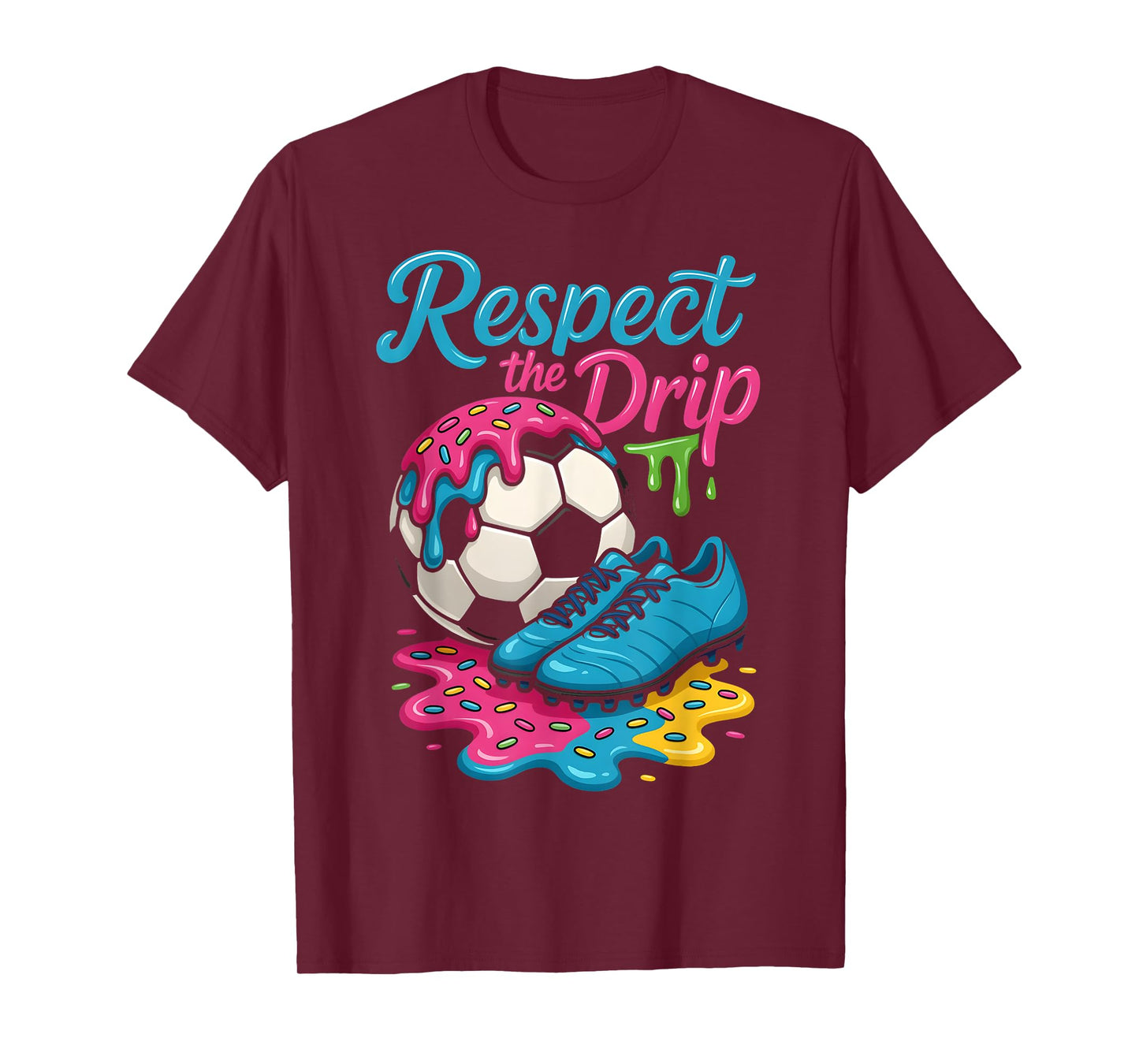 Soccer Drip Boys Girls Ice Cream Drip With Sprinkles Summer T-Shirt