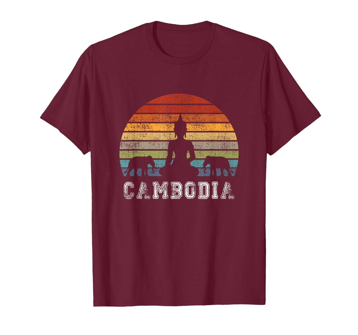 Cambodia Buddha Vintage Design with Elephants / Gift T-Shirt
