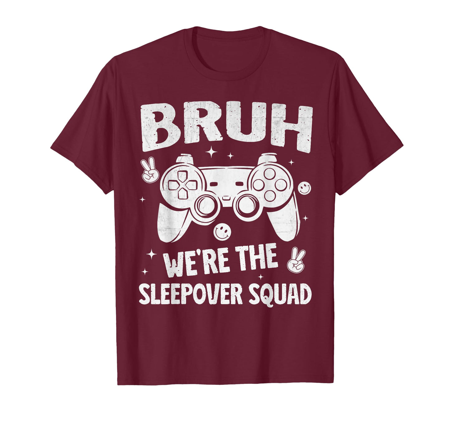 Gamer Sleepover Party For Boys Funny Bruh Slumber Party Game T-Shirt