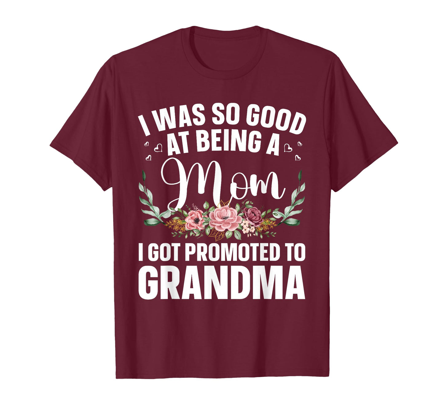 Grandma Art For Mom Women Grandmother Promoted To Grandma T-Shirt