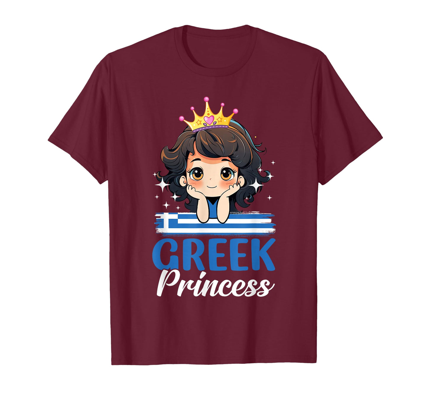 Greek Princess Greece Girl Cute Greek Flag T-Shirt