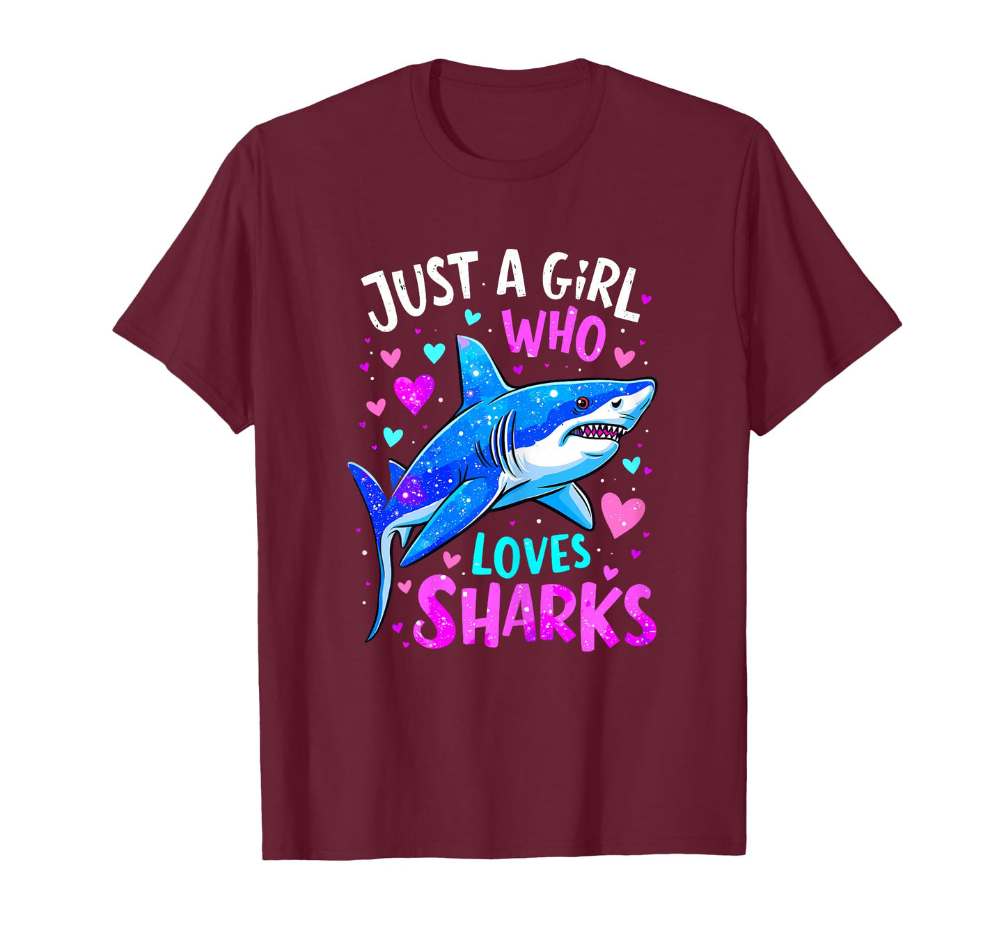 Shark Colorful Just a Girl Who Loves Sharks T-Shirt