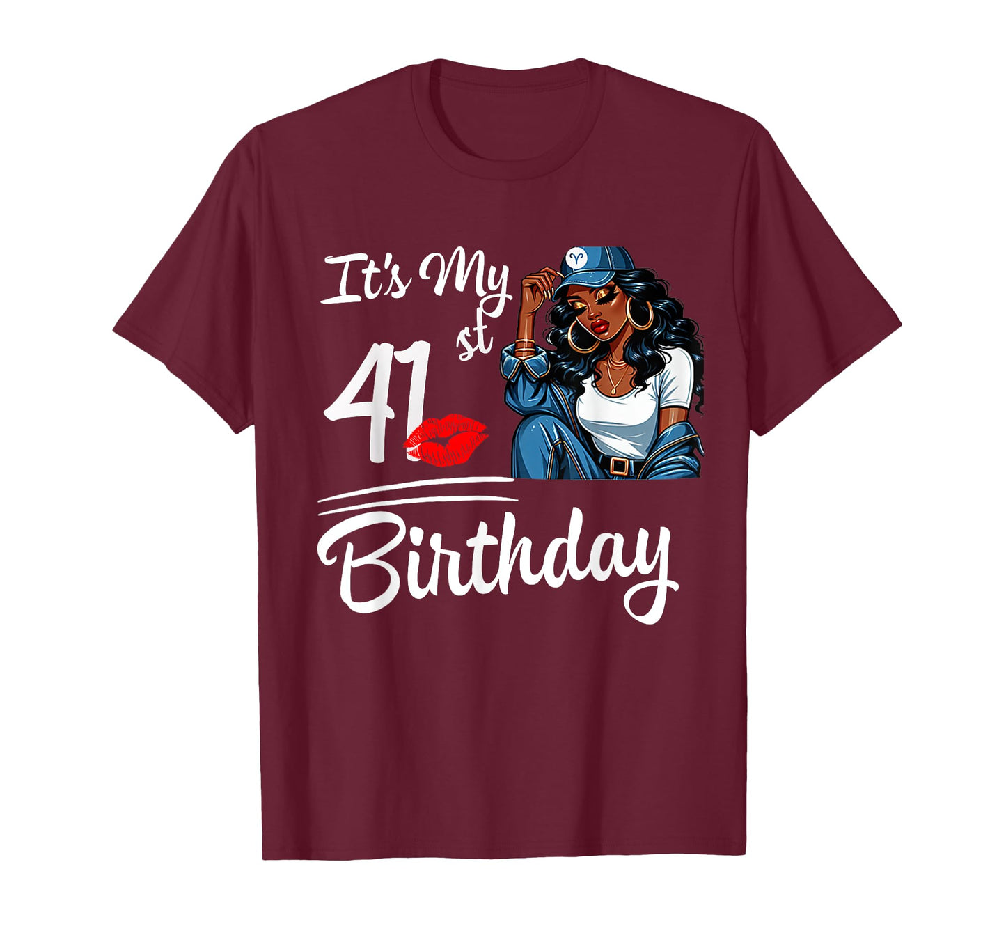 It's My 41st Birthday 41 Years Old Black Melanin Women Girl T-Shirt