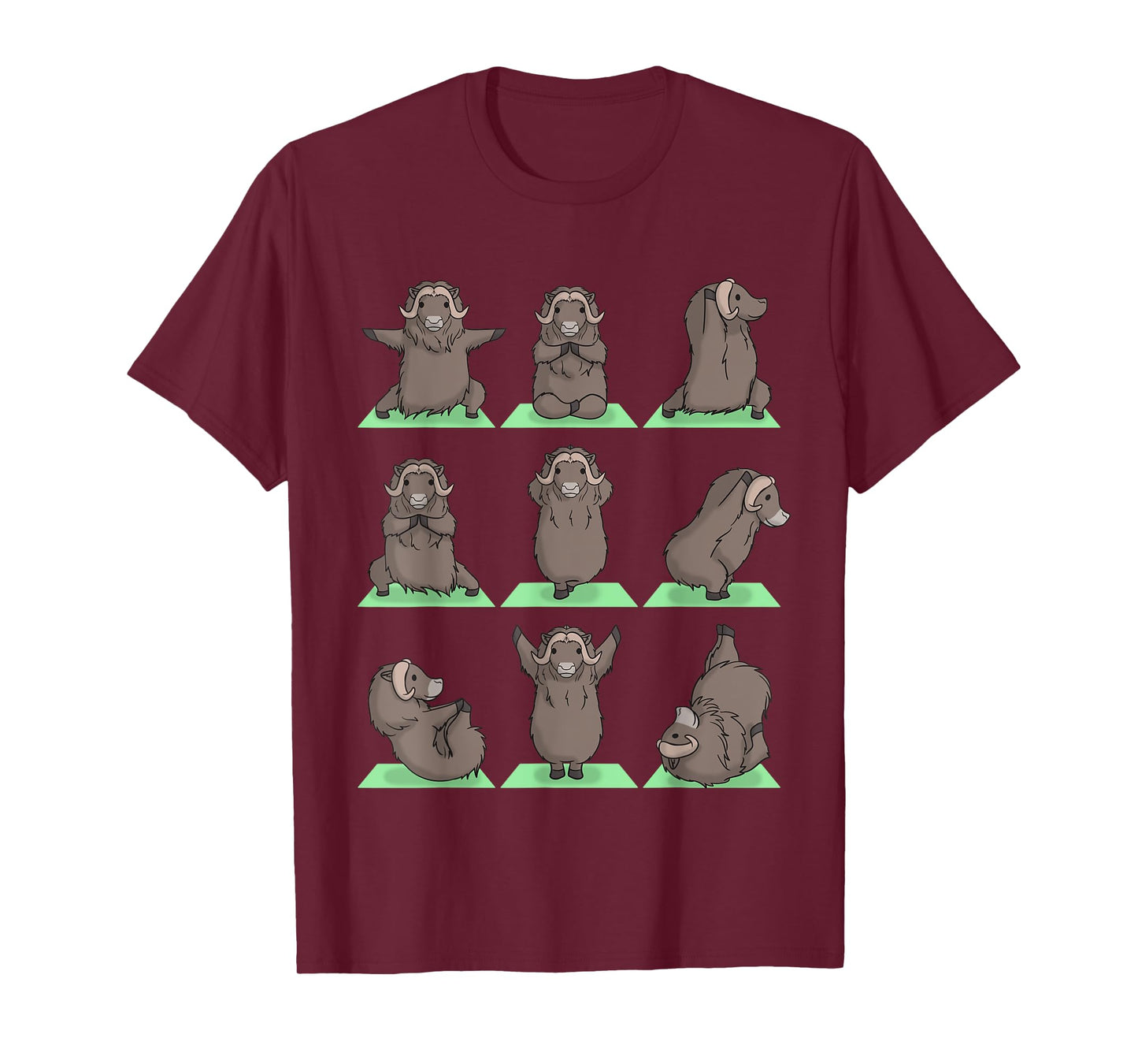 Musk Ox Yoga Pose Zen Cute Workout Exercise Yogi Funny T-Shirt