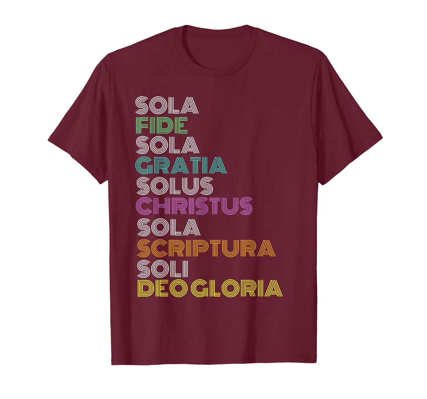 Reformed Christian Five 5 Solas Reformation Day Church T-Shirt