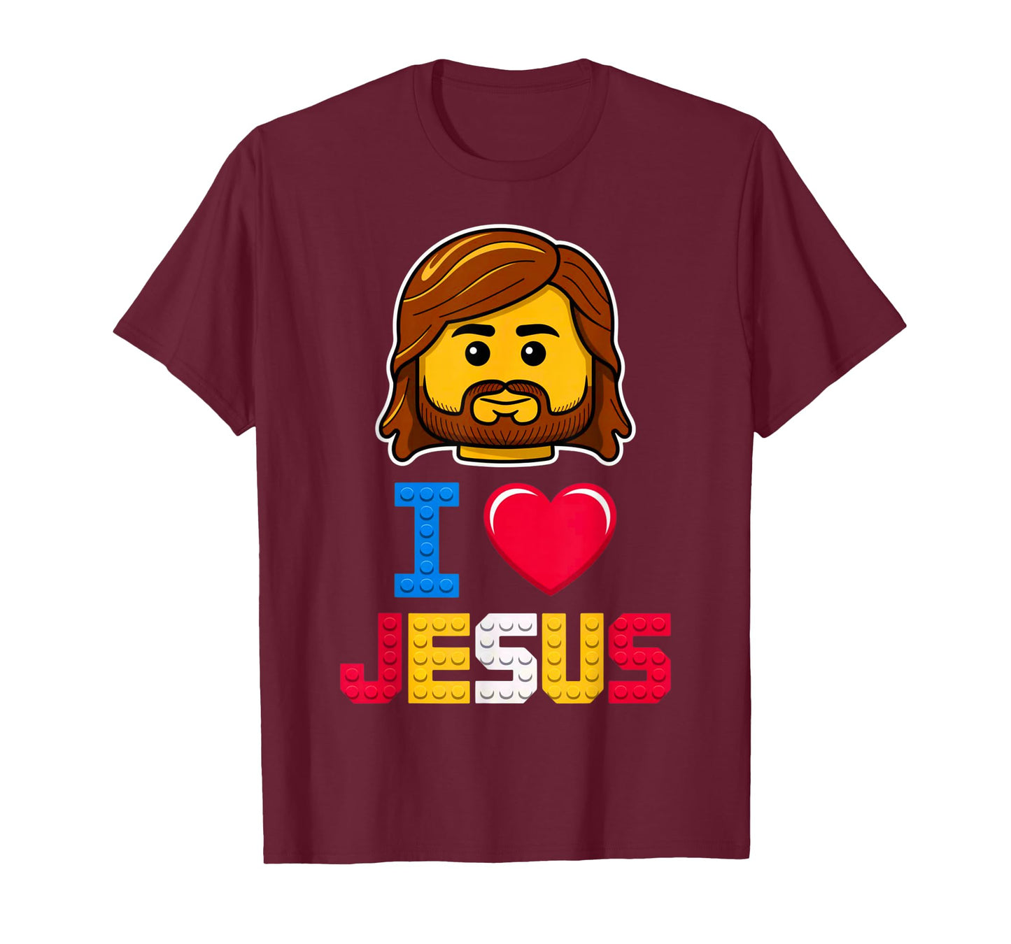 I Love Jesus Master Builder Building Bricks Blocks Christian T-Shirt