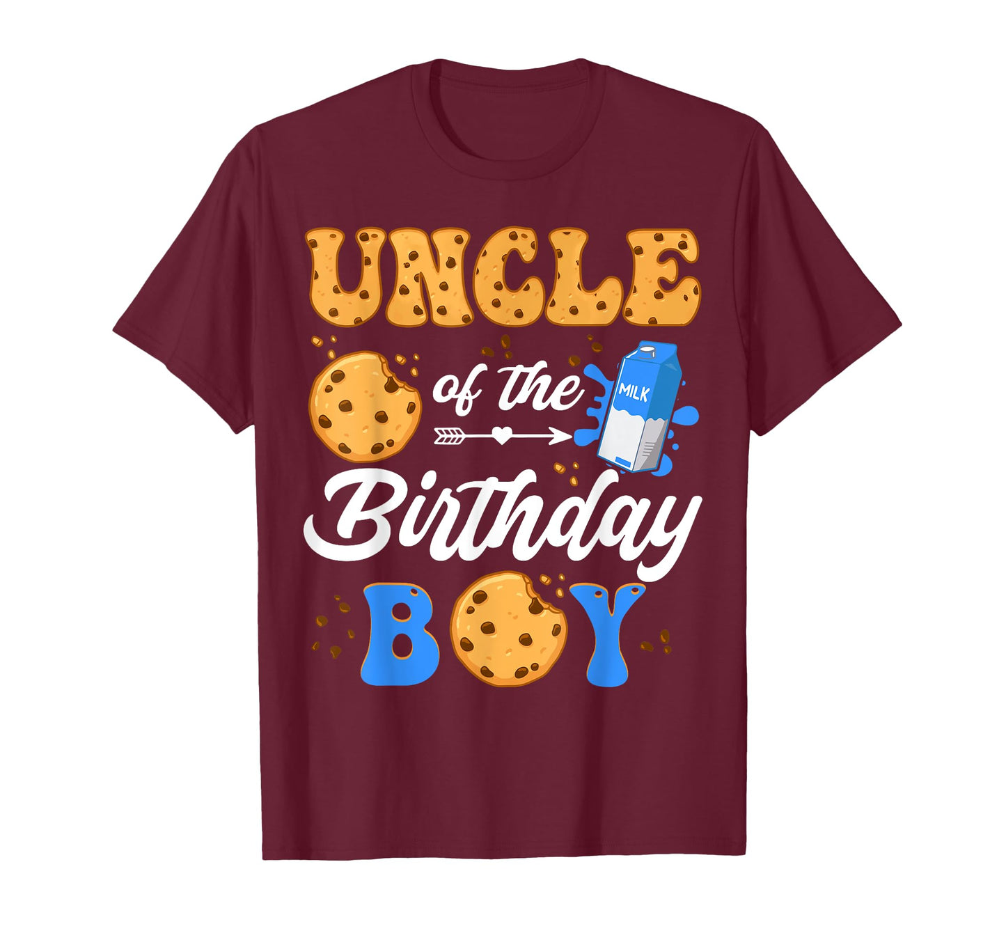 Uncle Of The Birthday Boy Milk And Cookies 1St Birthday T-Shirt