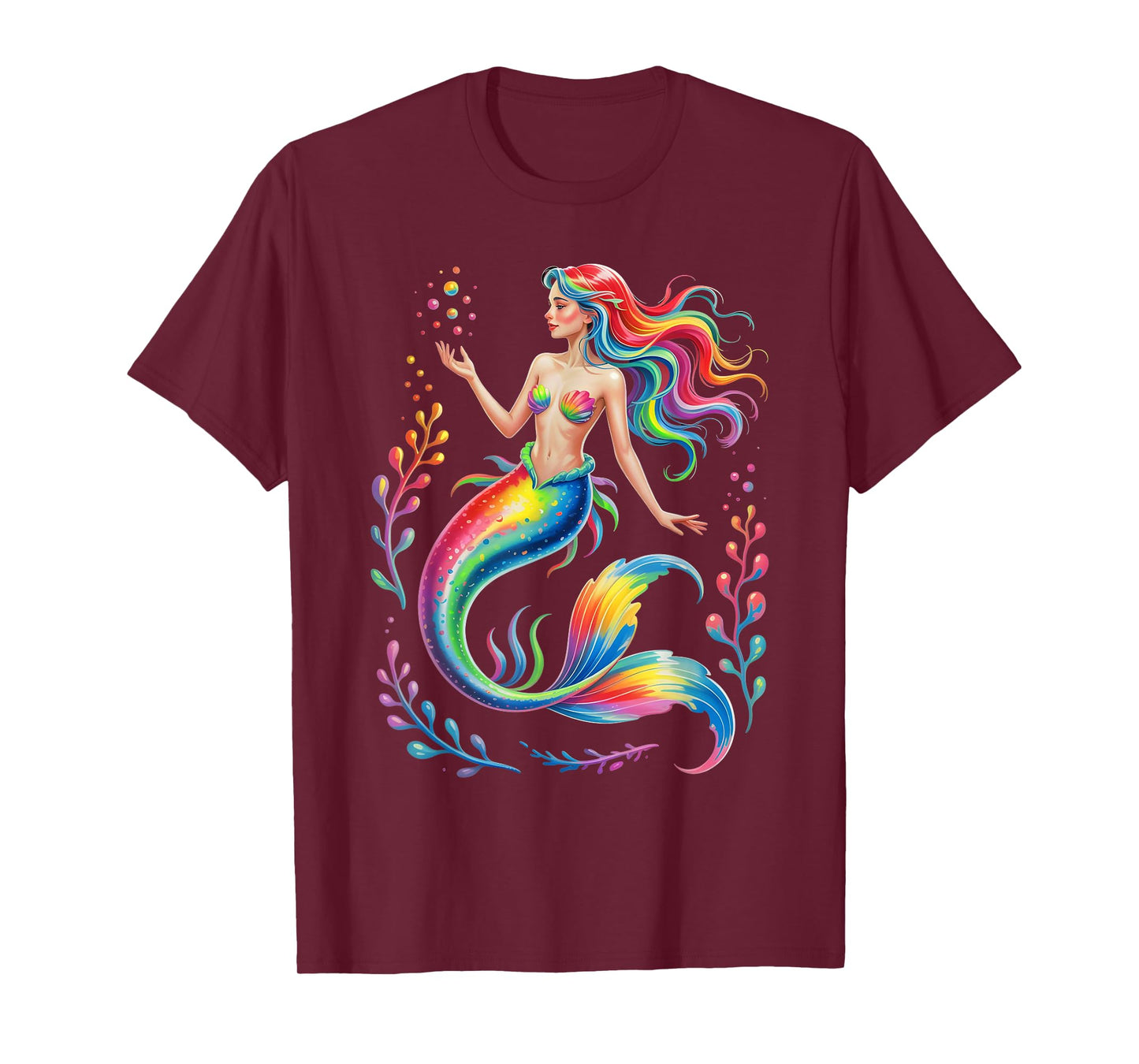 Mermaid Colorful Abstract Painting Art Graphic Motif women T-Shirt