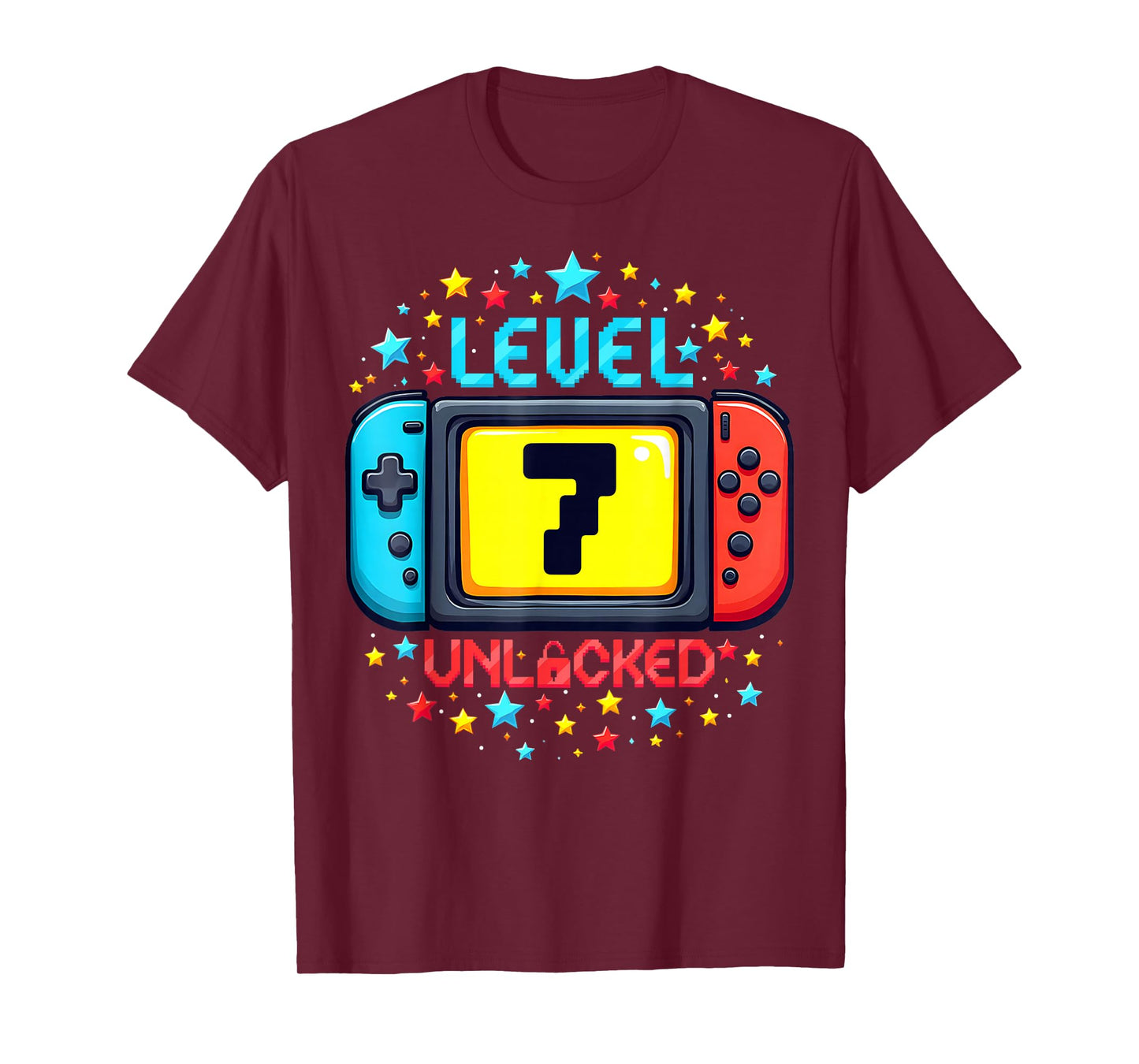 Time To Level Up 7 Unlocked 7th Birthday Boy Video Gamer T-Shirt