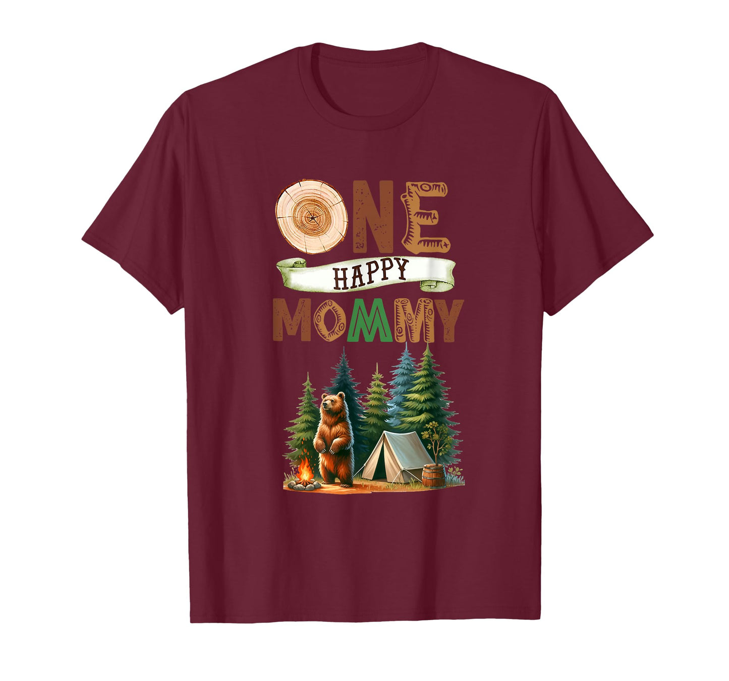 One Happy Mommy Camper First Birthday Camping Bear Mother T-Shirt