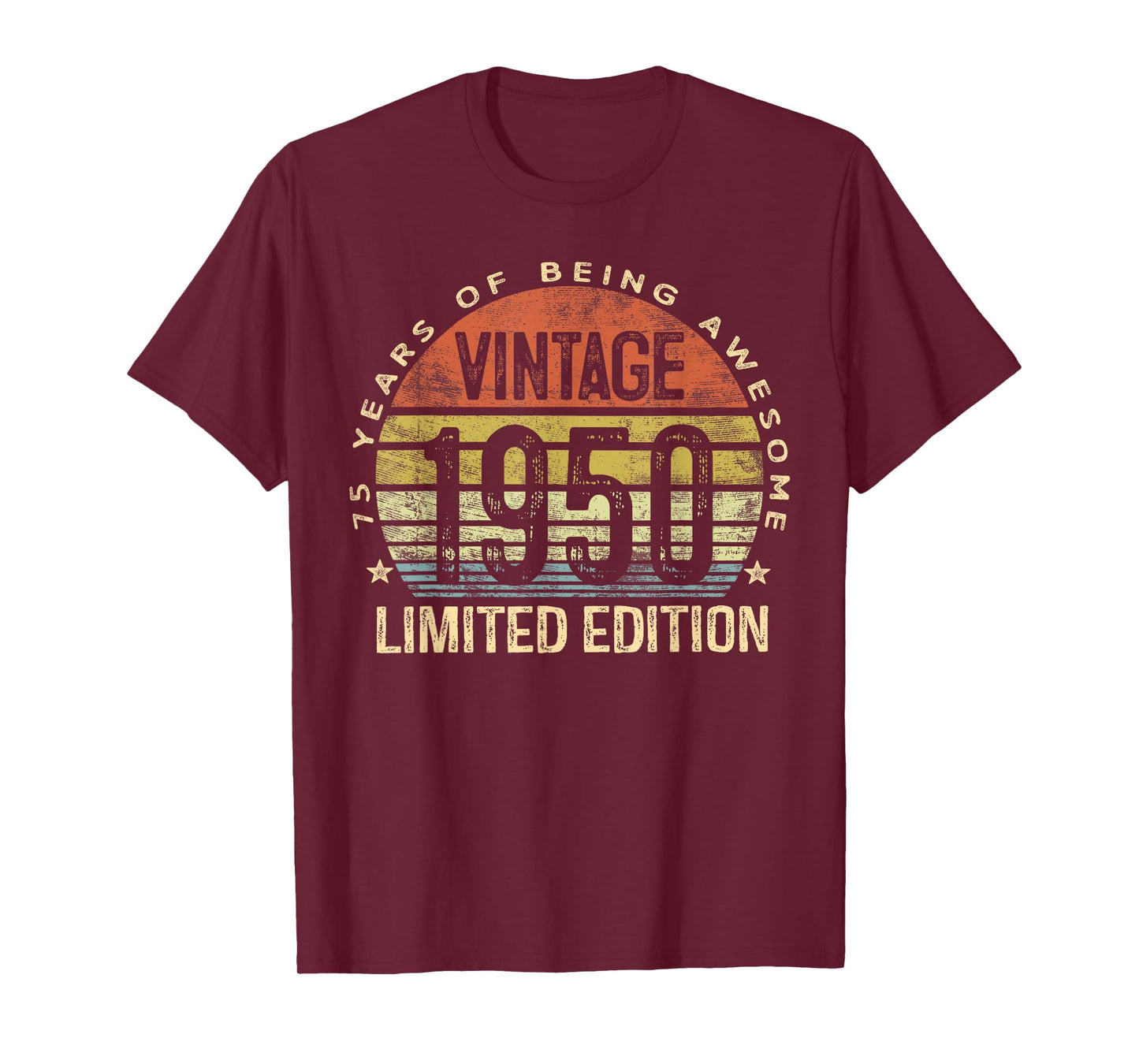 Vintage 1950 Limited Edition 75-Year-Old Gifts 75th Birthday T-Shirt
