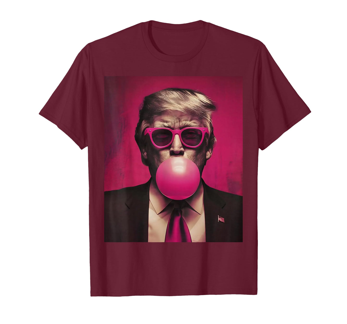 Trump Pink Bubblegum Trump Blowing Bubble Gum Vote Trump T-Shirt