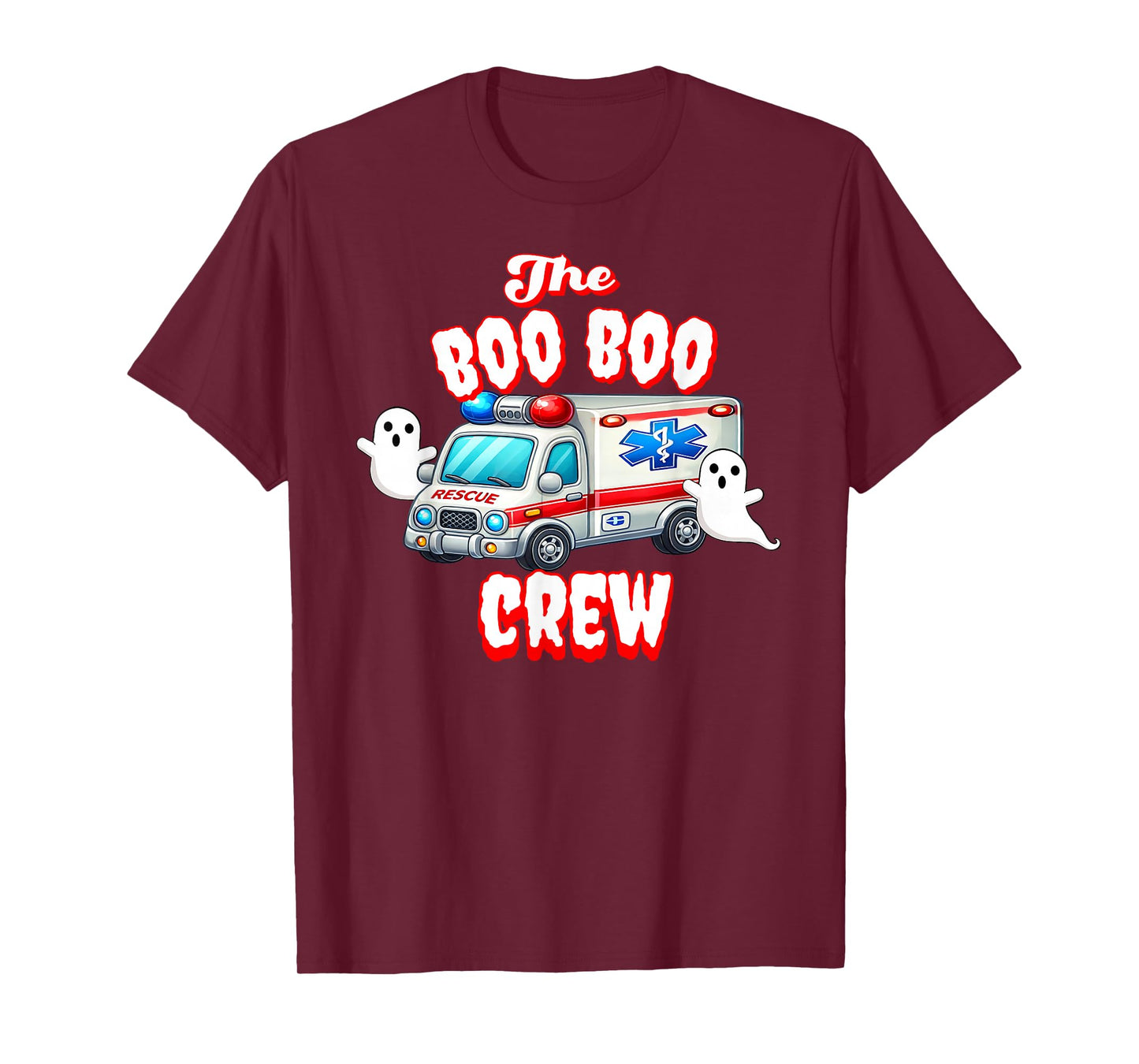 EMT Paramedic Boo Crew Ghost Halloween Nurse Scare Squad T-Shirt