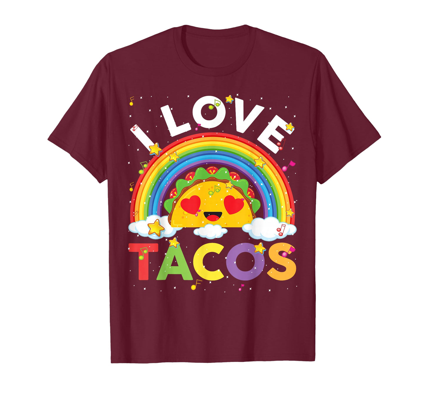 Kids Taco-Shirt Toddler Boys Girls I Love Tacos Cute Rainbow T-Shirt