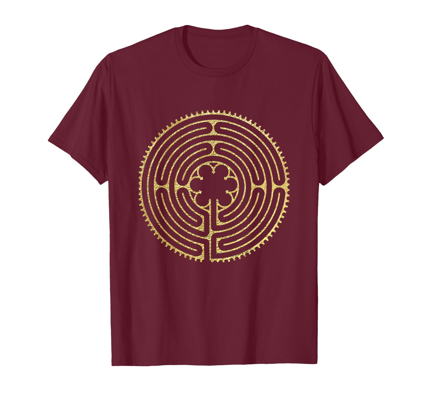 Labyrinth Ancient Chartres Maze Yoga Design T-Shirt