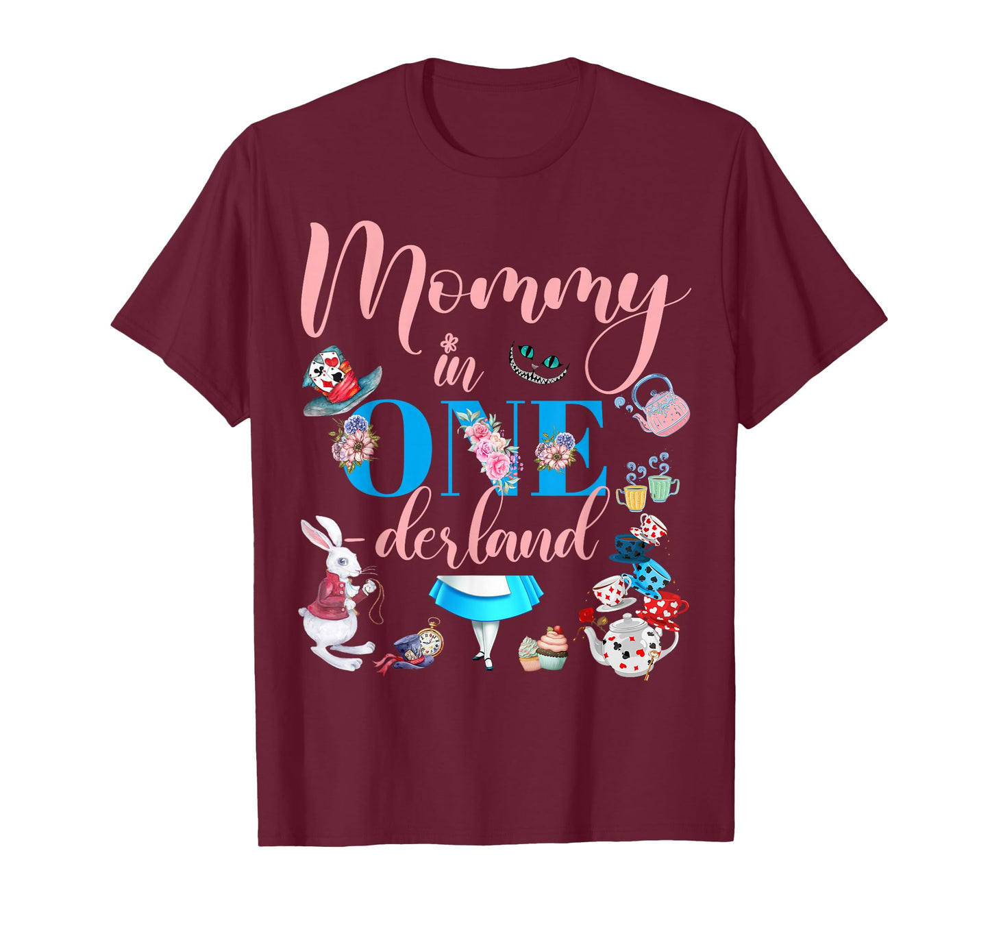 Alice in ONEderland Family Mommy Of The Birthday Girl T-Shirt