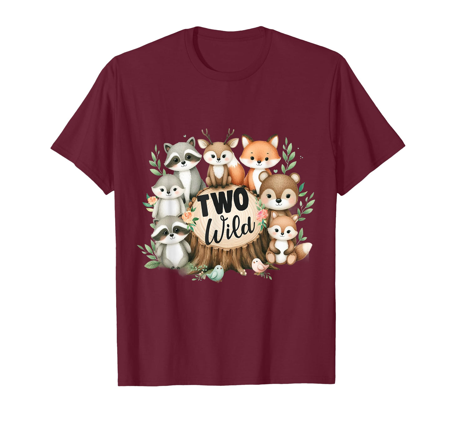 Two Wild Birthday Cute Woodland Animal Jungle 2nd Birthday T-Shirt