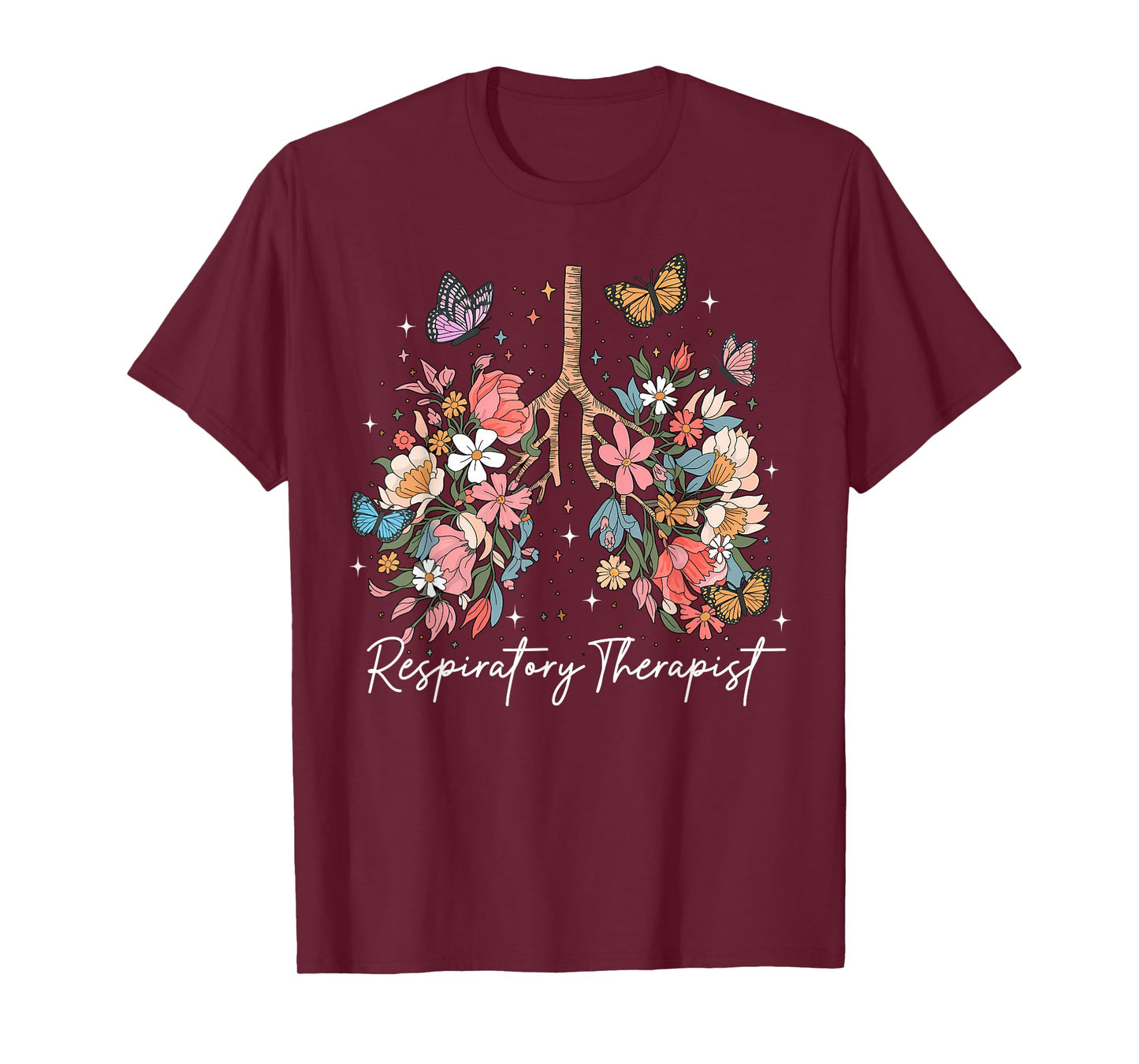 Respiratory Therapist Therapy Lung Happy Easter Day Floral T-Shirt
