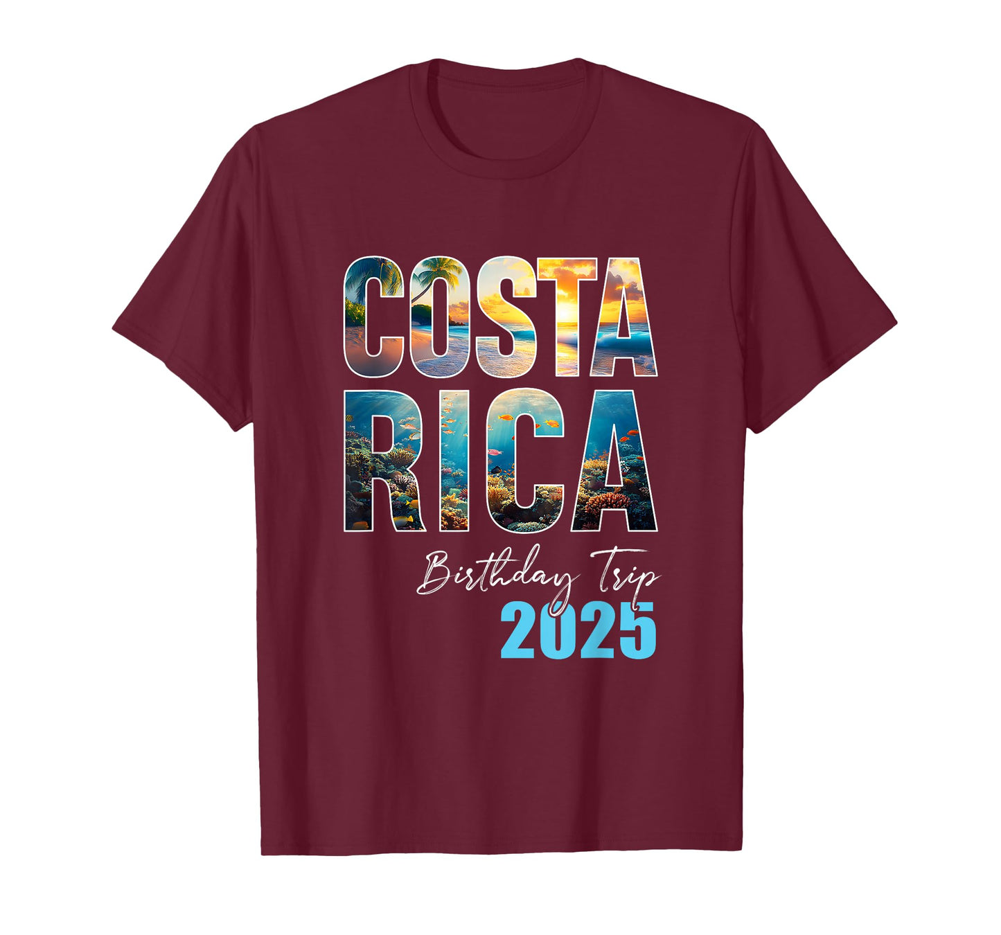 Costa Rica Birthday Trip 2025 Cruise T-Shirt - Unisex-Adult, Black, Small, Short Sleeve, Cotton 65% Polyester 35%, Novelty T-Shirt