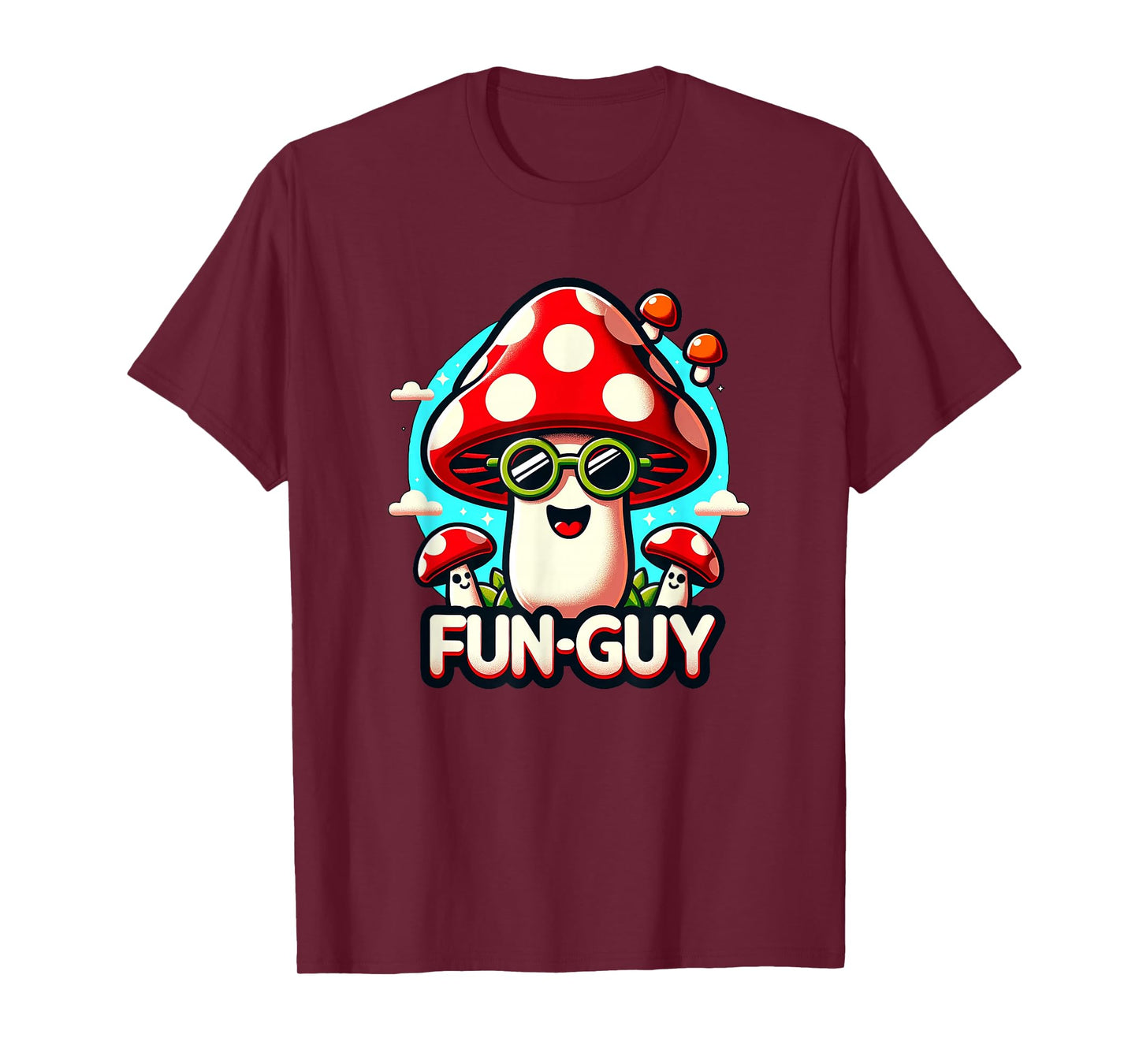 Kids & Toddler Fun Pun 'FUN-GUY' Funny Cute Mushroom Themed T-Shirt