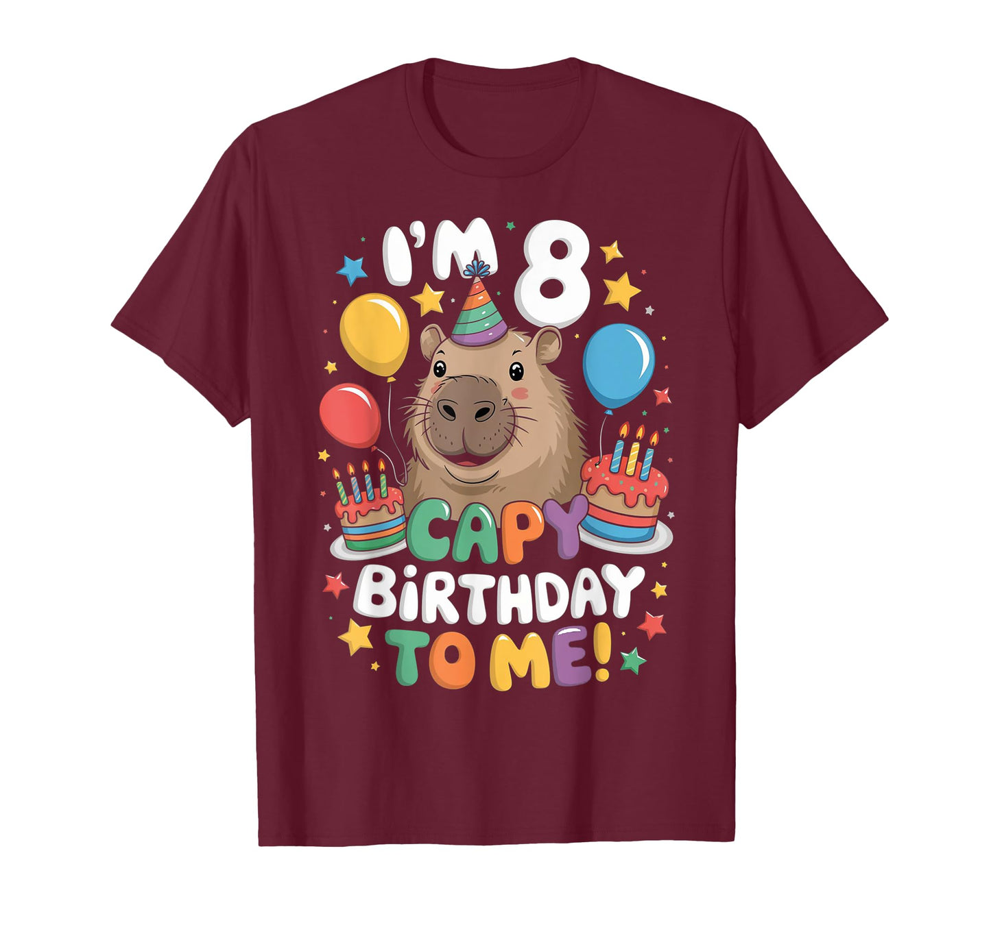 I'm 8 Year Old Capy Birthday To Me 8th Birthday Capybara T-Shirt