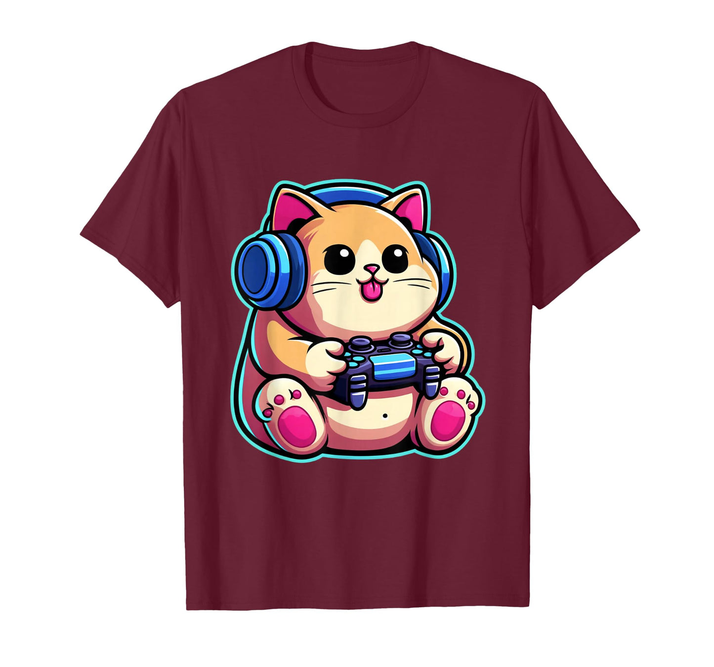 Funny Cat Gamer Gaming Cat Video Game T-Shirt