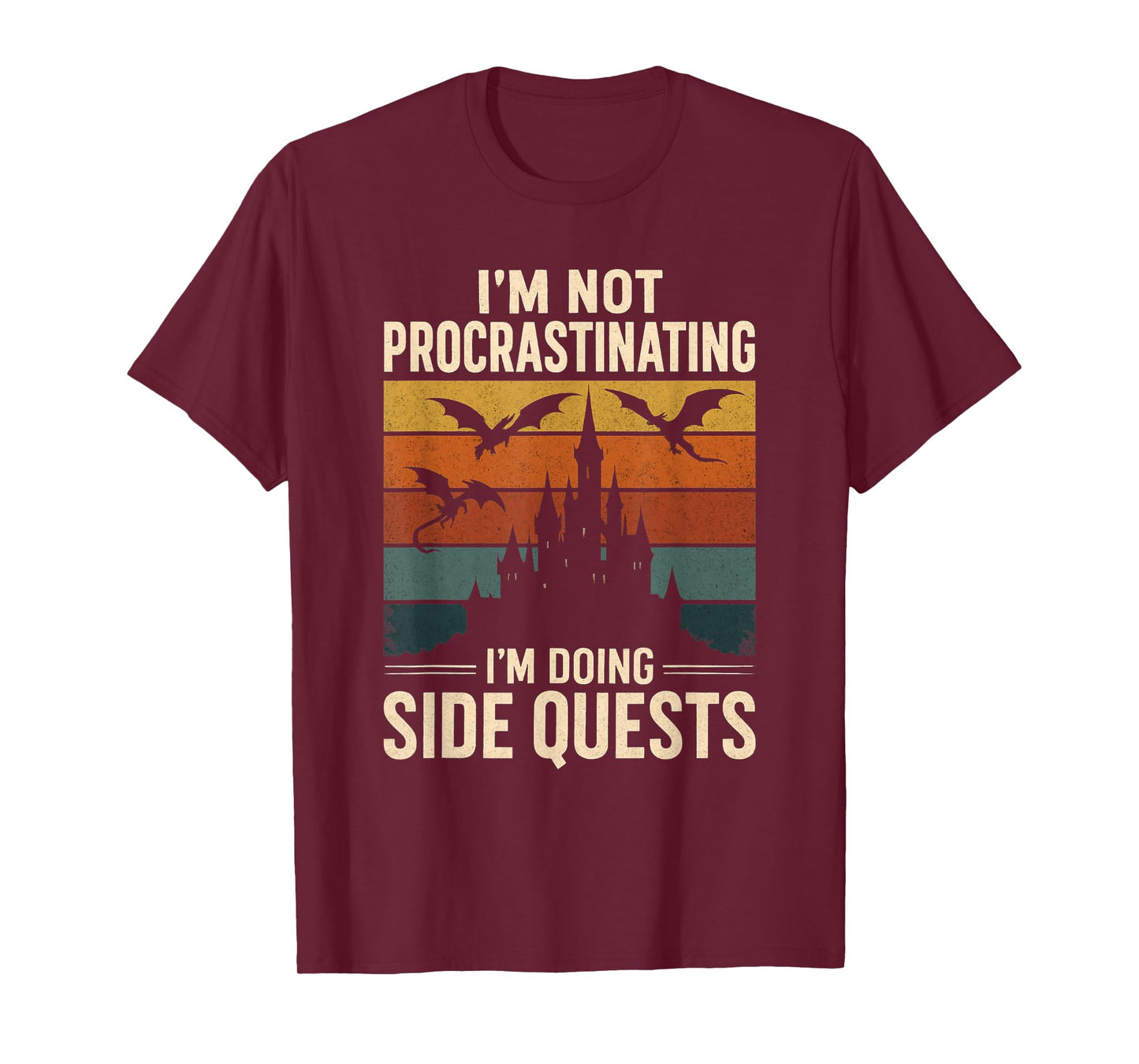 I'm Not Procrastinating I'm Doing Side Quests Retro RPG T-Shirt