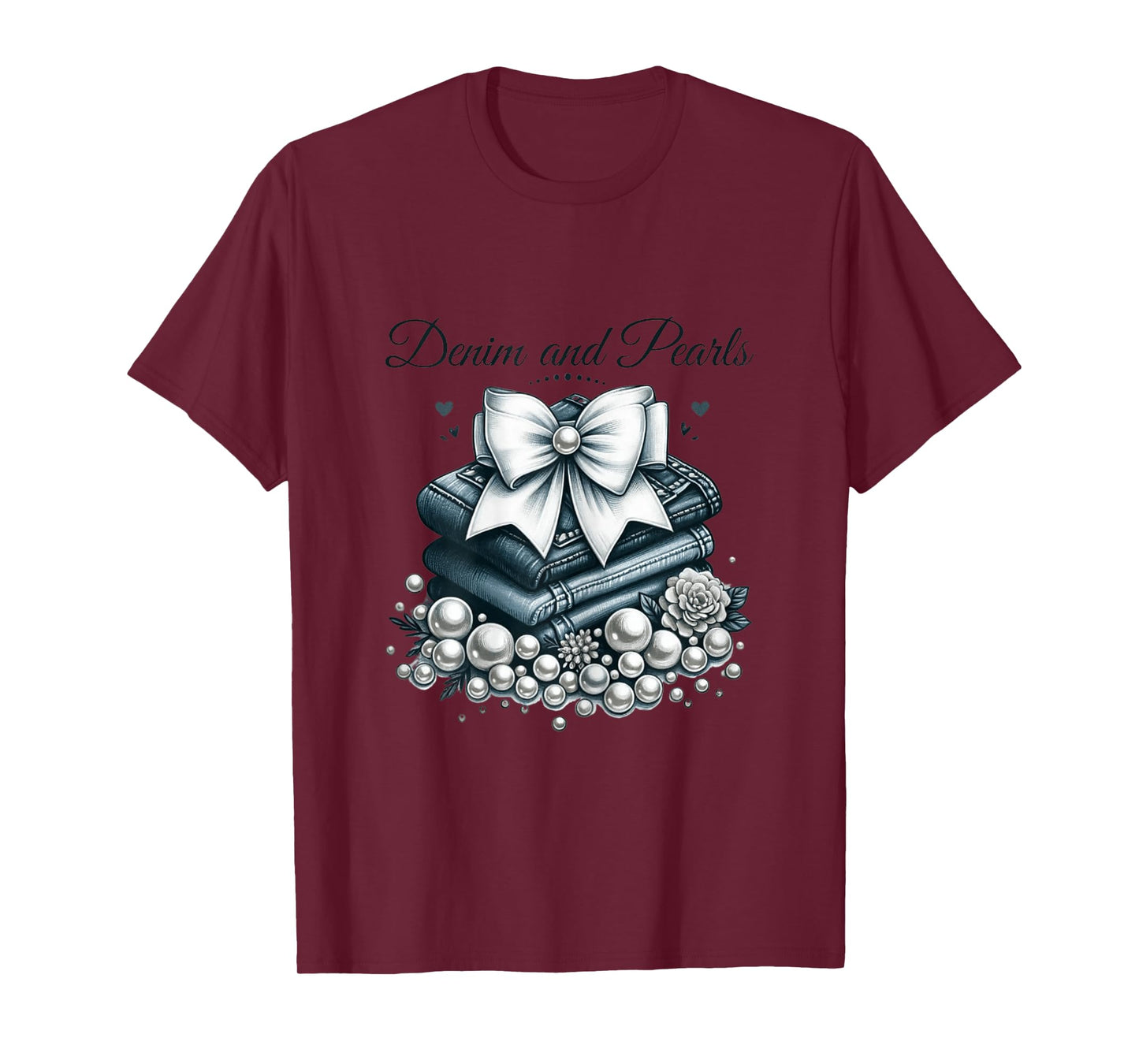 Pearls & Denim 2025 Outfit for Stylish Women T-Shirt