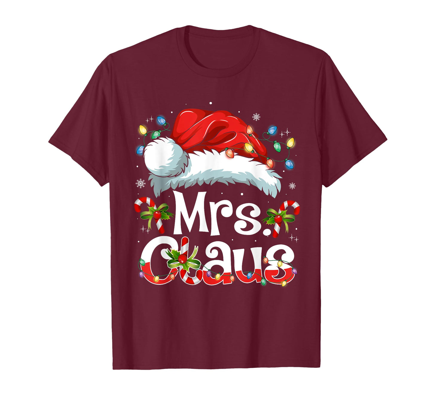 Mr and Mrs Claus Couples Matching Christmas Pajamas Santa T-Shirt