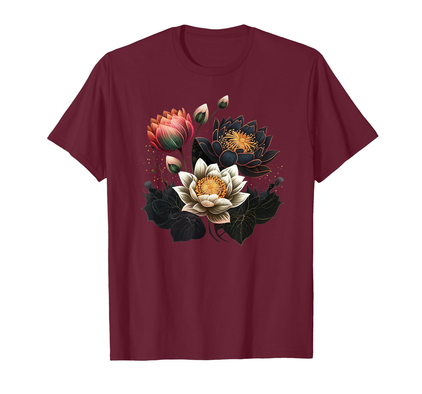 Lotus flowers Buddhism spiritual symbol yoga namaste blossom T-Shirt