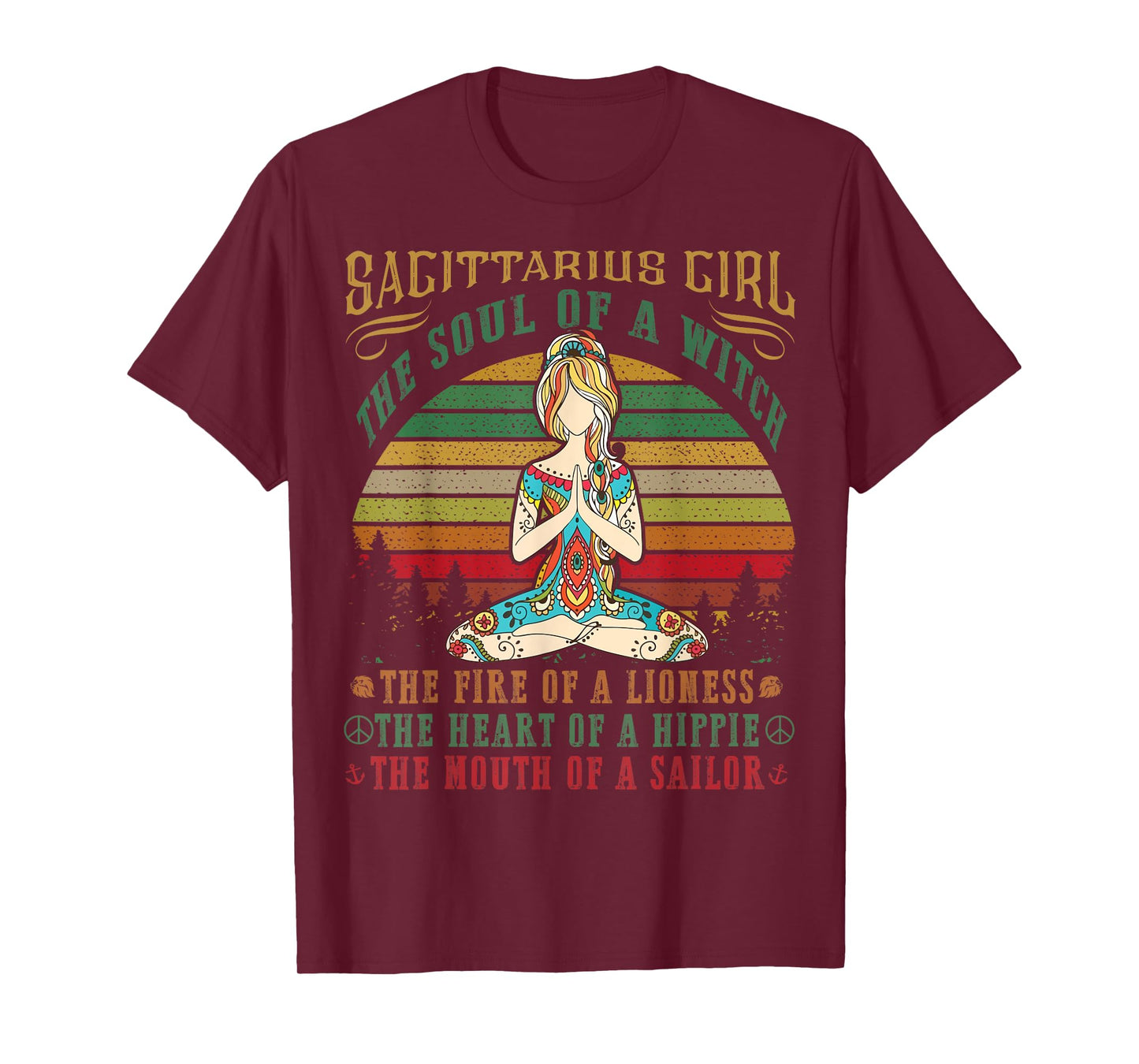 Sagittarius Girl Tshirt for Yoga Black Women Birthday Gifts T-Shirt